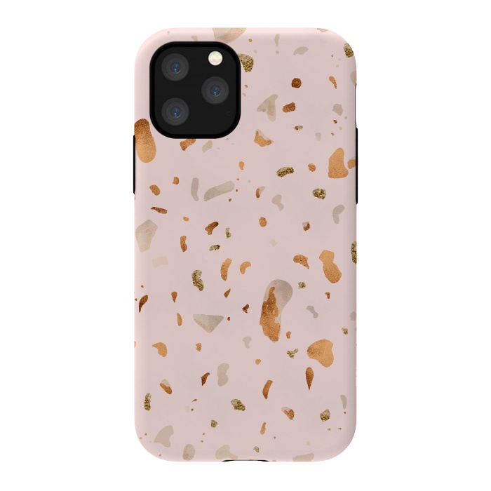 iPhone 11 Pro StrongFit Pink terrazzo with gold and copper spots by  Utart
