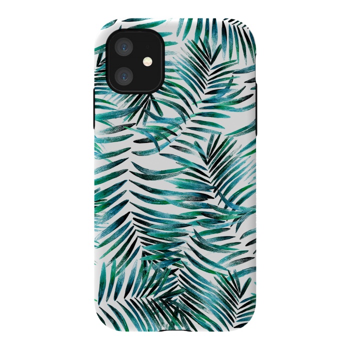 iPhone 11 StrongFit Brushed tropical palm leaves by Oana 