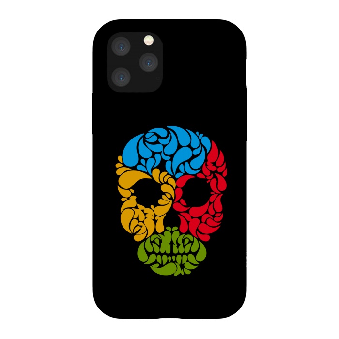 iPhone 11 Pro StrongFit floral skull art by TMSarts