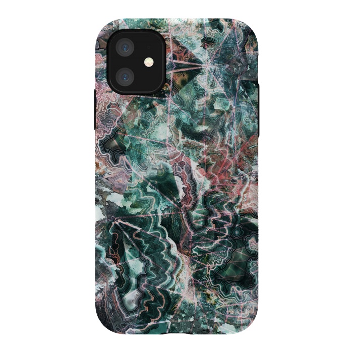 iPhone 11 StrongFit Emerald marble gemstones by Oana 