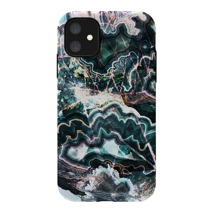 iPhone 11 StrongFit Precious emerald geode by Oana 