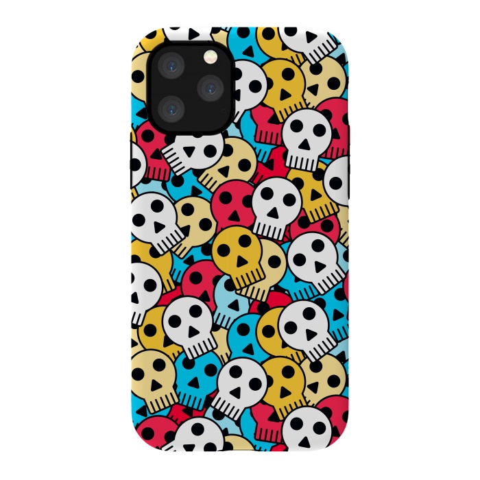 iPhone 11 Pro StrongFit colorful halloween skulls by TMSarts