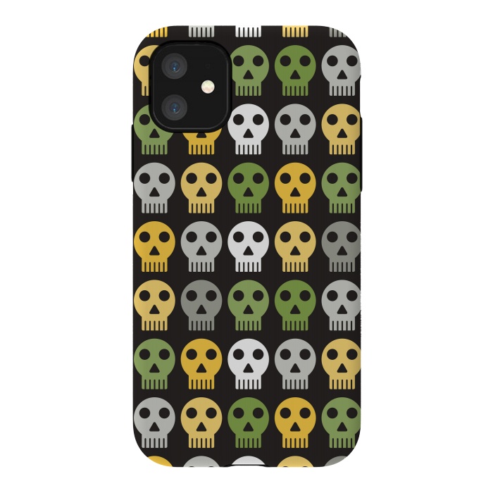 iPhone 11 StrongFit flat funky skulls by TMSarts