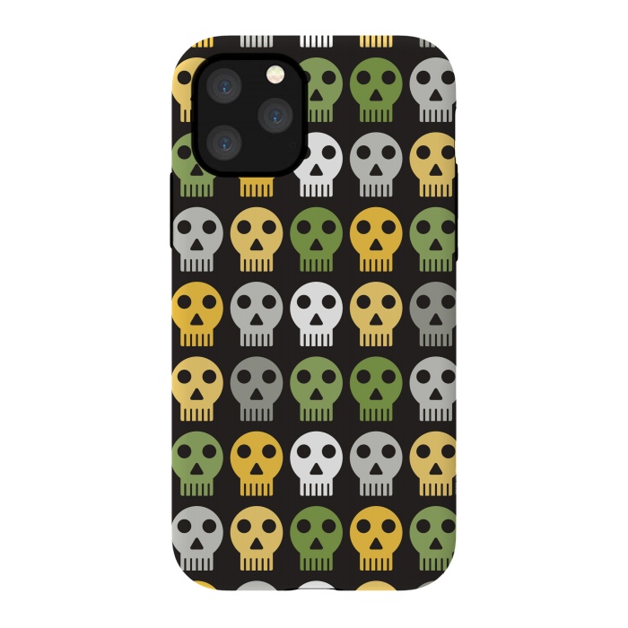 iPhone 11 Pro StrongFit flat funky skulls by TMSarts