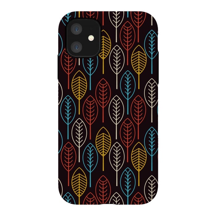iPhone 11 StrongFit geometric colorful leaves by TMSarts