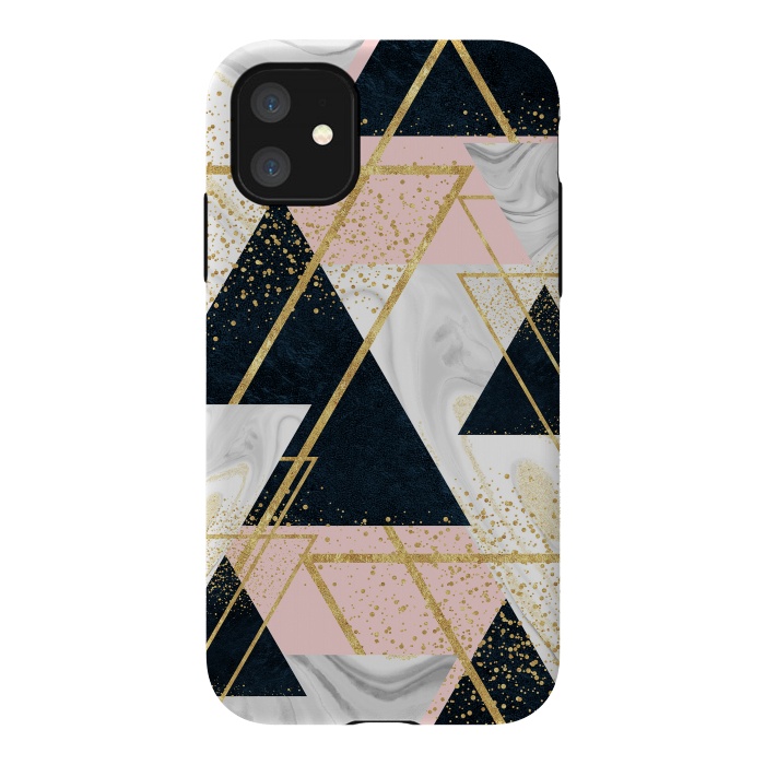 iPhone 11 StrongFit Elegant geometric and confetti golden design by InovArts