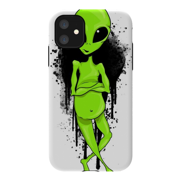 iPhone 11 StrongFit Alien Graffiti by Area51 Designs