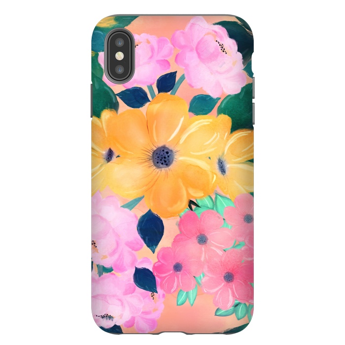 iPhone Xs Max StrongFit Cute Colorful Romantic Watercolor Flowers  by InovArts