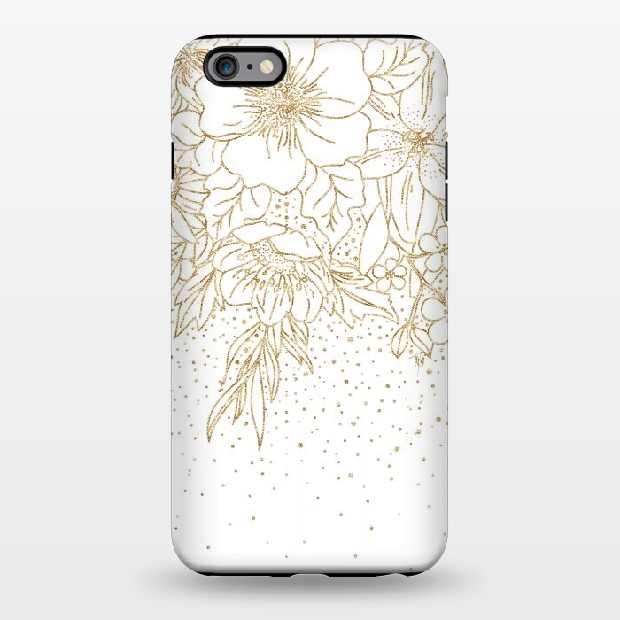 iPhone 6/6s plus StrongFit Cute Gold floral doodles and confetti design by InovArts
