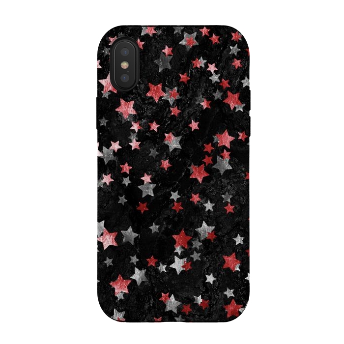 iPhone Xs / X StrongFit Silver Copper stars on marble sky by Oana 
