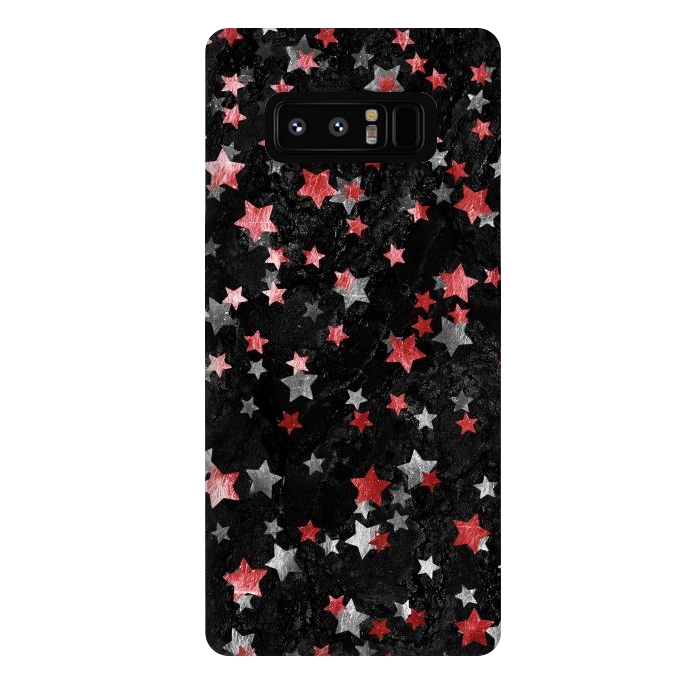 Galaxy Note 8 StrongFit Silver Copper stars on marble sky by Oana 