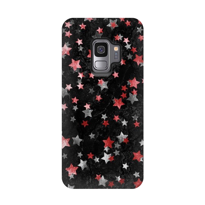 Galaxy S9 StrongFit Silver Copper stars on marble sky by Oana 