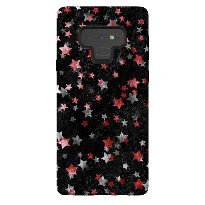 Galaxy Note 9 StrongFit Silver Copper stars on marble sky by Oana 