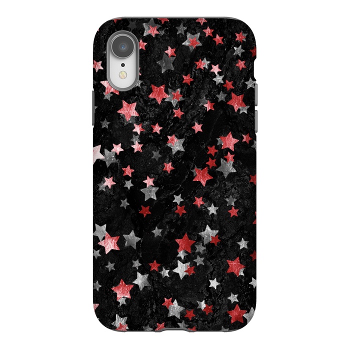 iPhone Xr StrongFit Silver Copper stars on marble sky by Oana 