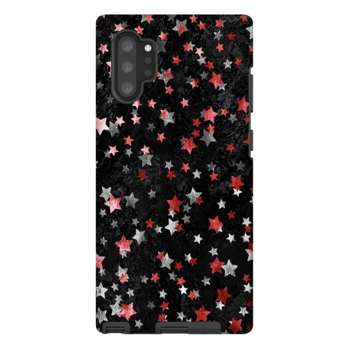 Galaxy Note 10 plus StrongFit Silver Copper stars on marble sky by Oana 
