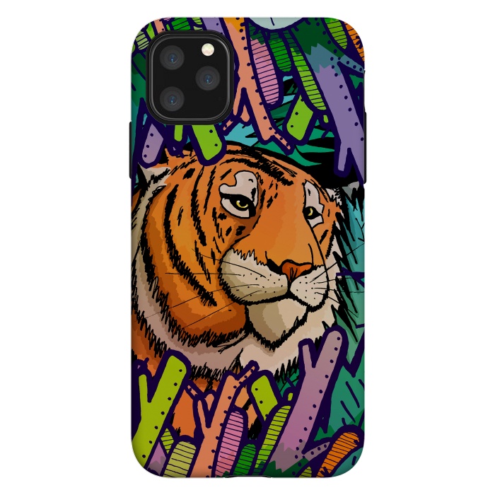 iPhone 11 Pro Max StrongFit Tiger in the undergrowth  by Steve Wade (Swade)
