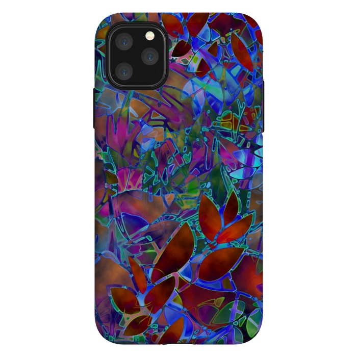 iPhone 11 Pro Max StrongFit Floral Abstract Stained Glass G174 by Medusa GraphicArt