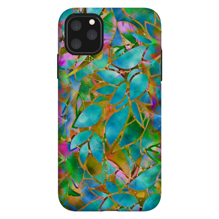 iPhone 11 Pro Max StrongFit Floral Abstract Stained Glass G265  by Medusa GraphicArt
