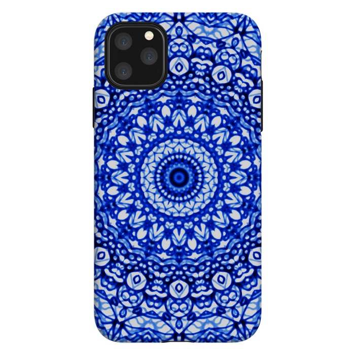 iPhone 11 Pro Max StrongFit Blue Mandala Mehndi Style G403  by Medusa GraphicArt