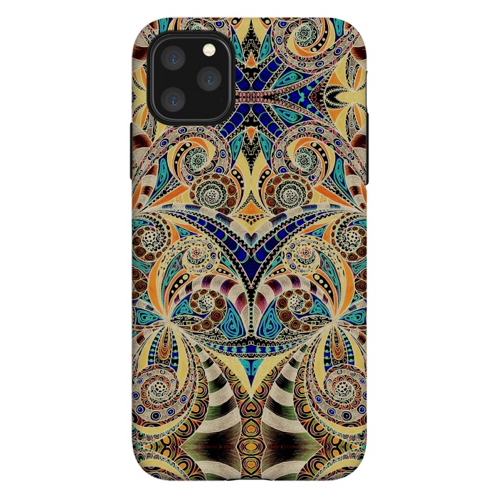 iPhone 11 Pro Max StrongFit Drawing Floral Zentangle G240 by Medusa GraphicArt