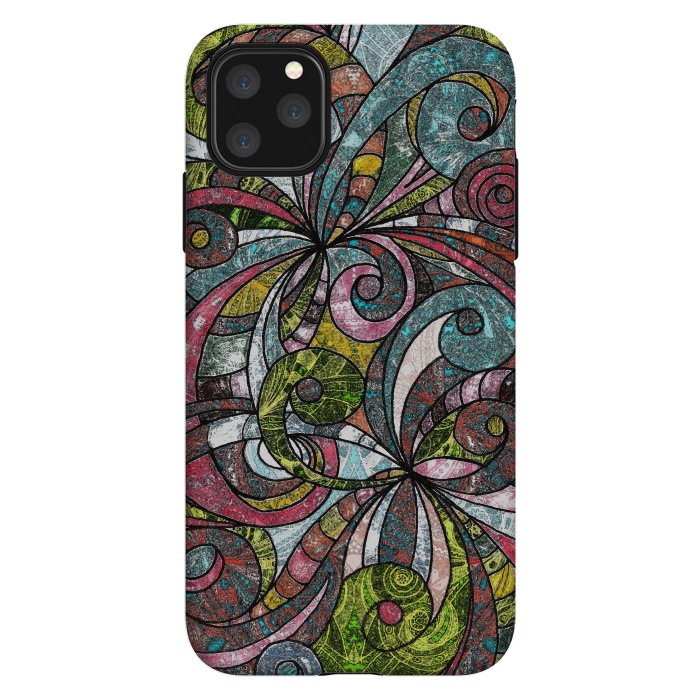 iPhone 11 Pro Max StrongFit Drawing Floral Zentangle G203 by Medusa GraphicArt