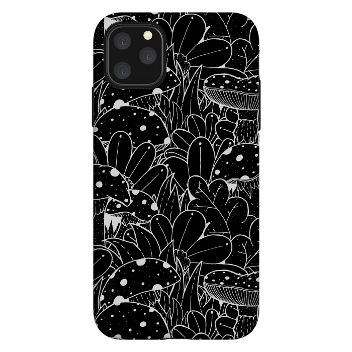 iPhone 11 Pro Max StrongFit Black and white autumn pattern by Steve Wade (Swade)