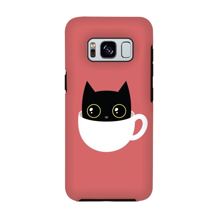 Galaxy S8 StrongFit Coffee cat by Laura Nagel