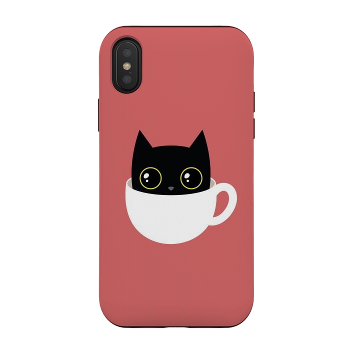 iPhone Xs / X StrongFit Coffee cat by Laura Nagel