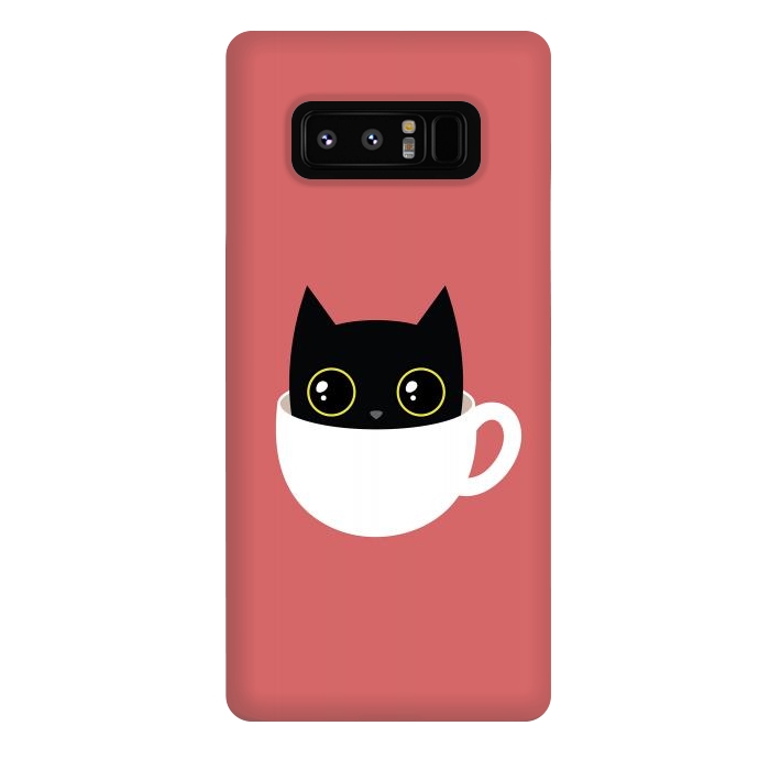 Galaxy Note 8 StrongFit Coffee cat by Laura Nagel