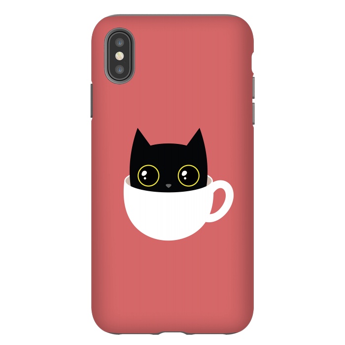 iPhone Xs Max StrongFit Coffee cat by Laura Nagel