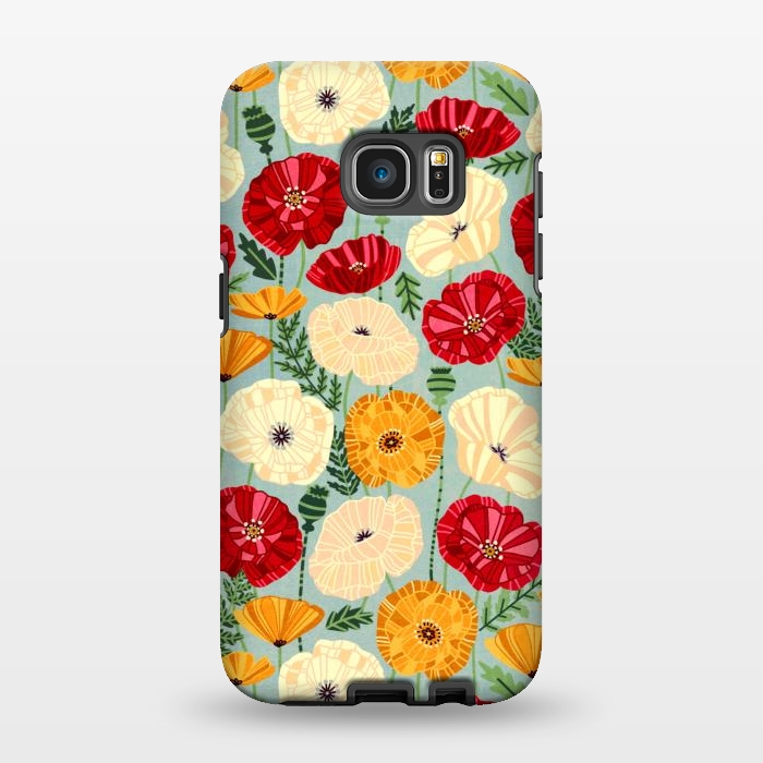 Galaxy S7 EDGE StrongFit Textured Poppies  by Tigatiga