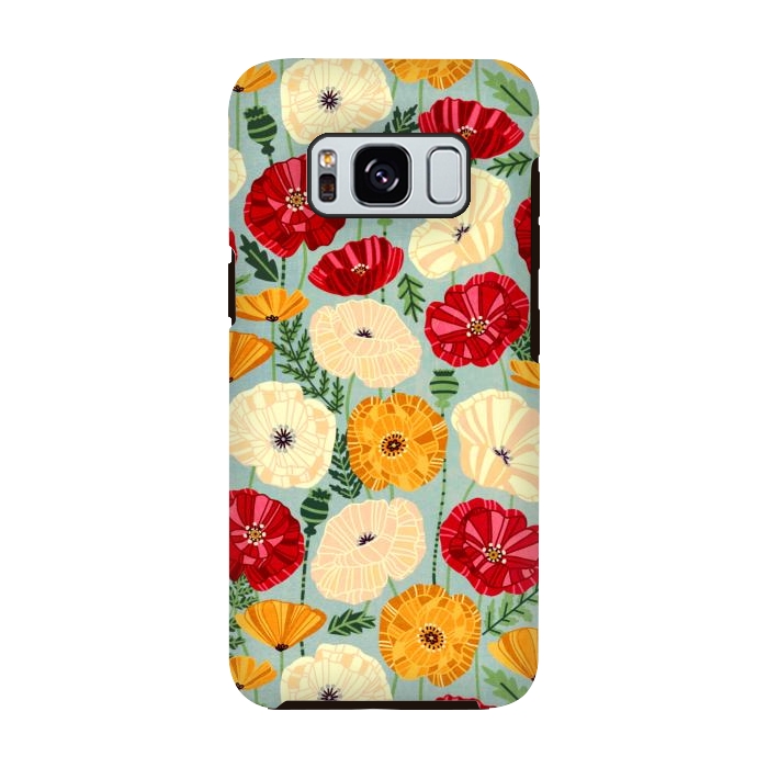 Galaxy S8 StrongFit Textured Poppies  by Tigatiga