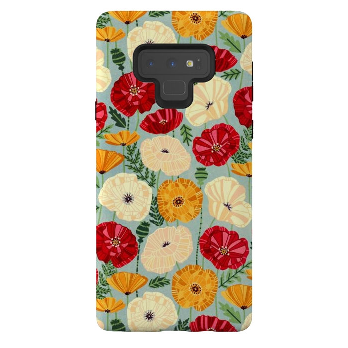 Galaxy Note 9 StrongFit Textured Poppies  by Tigatiga