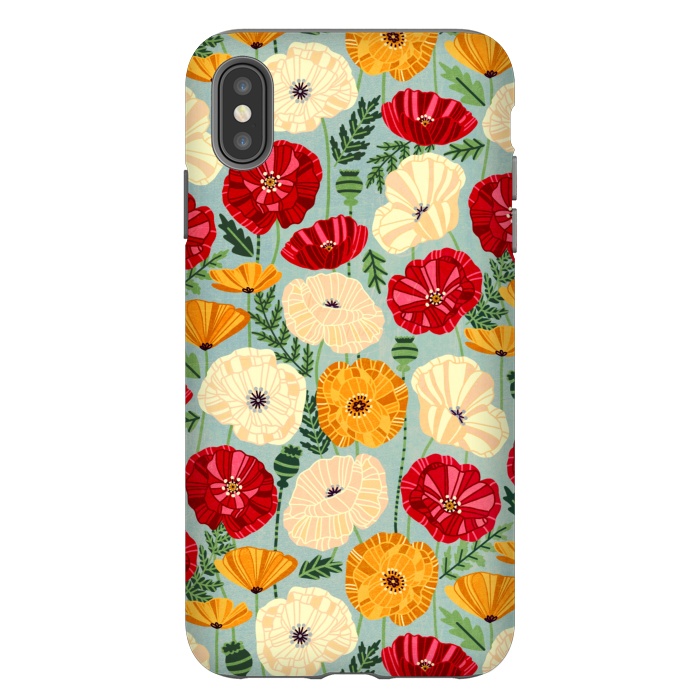 iPhone Xs Max StrongFit Textured Poppies  by Tigatiga