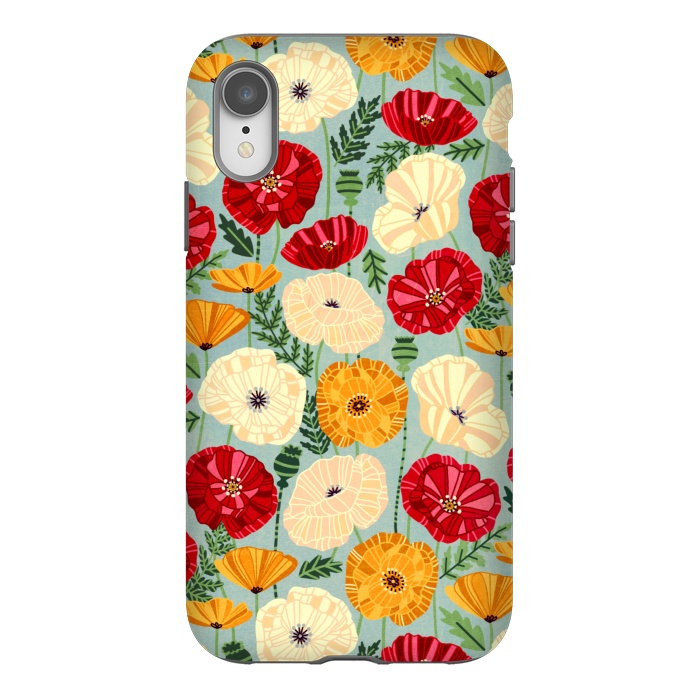 iPhone Xr StrongFit Textured Poppies  by Tigatiga