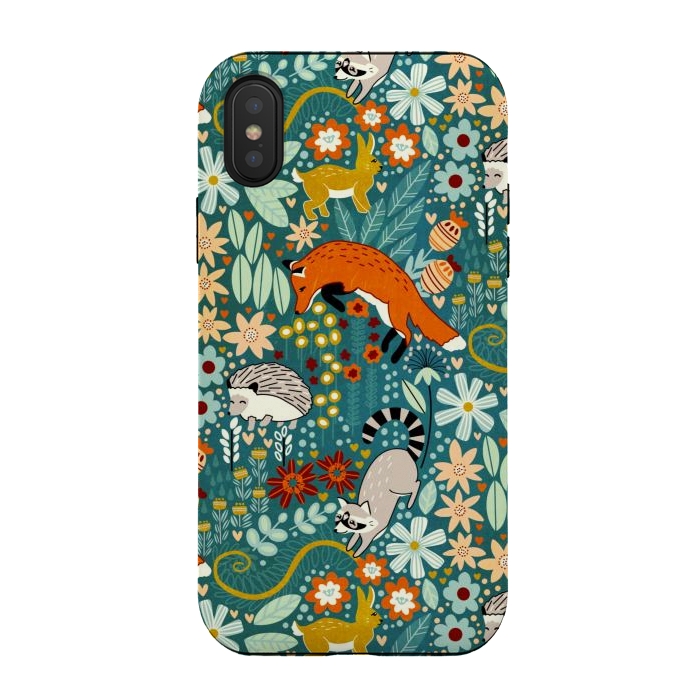 iPhone Xs / X StrongFit Textured Woodland Pattern  by Tigatiga