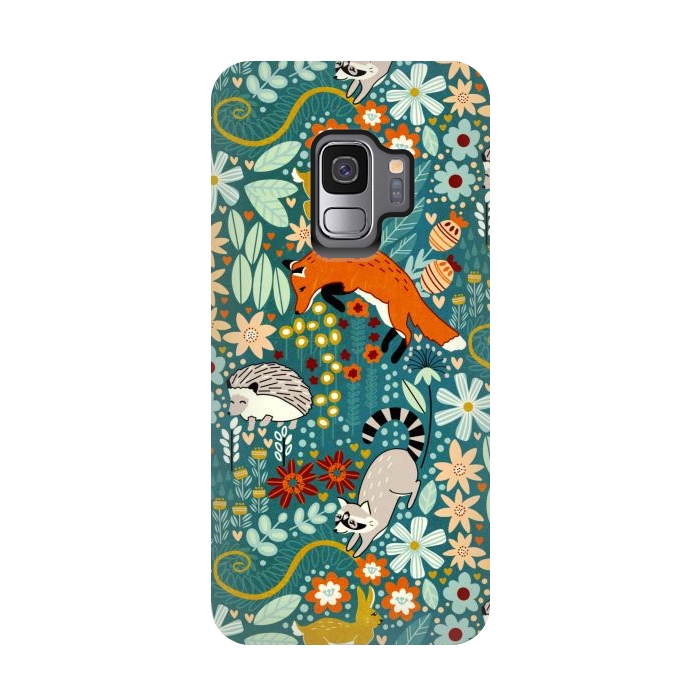 Galaxy S9 StrongFit Textured Woodland Pattern  by Tigatiga