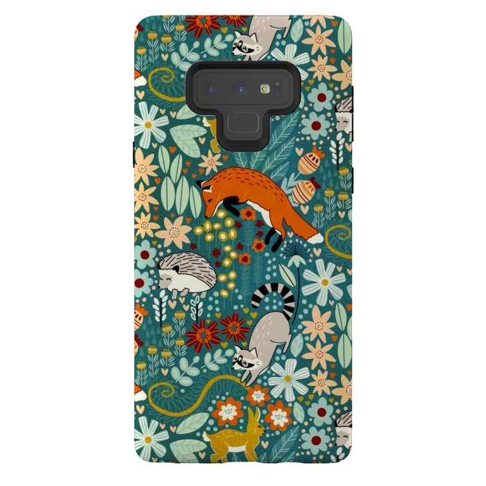 Galaxy Note 9 StrongFit Textured Woodland Pattern  by Tigatiga