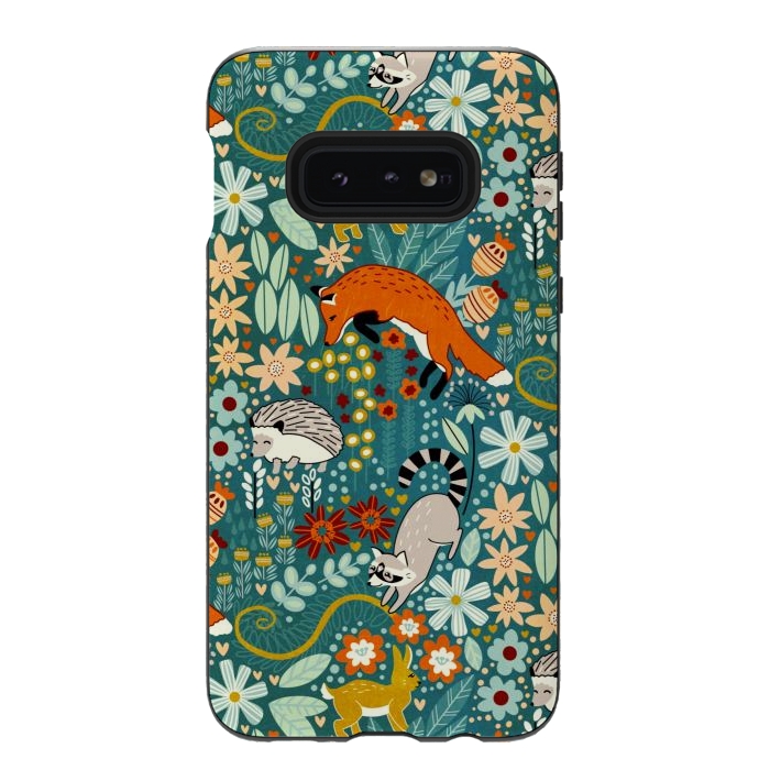 Galaxy S10e StrongFit Textured Woodland Pattern  by Tigatiga
