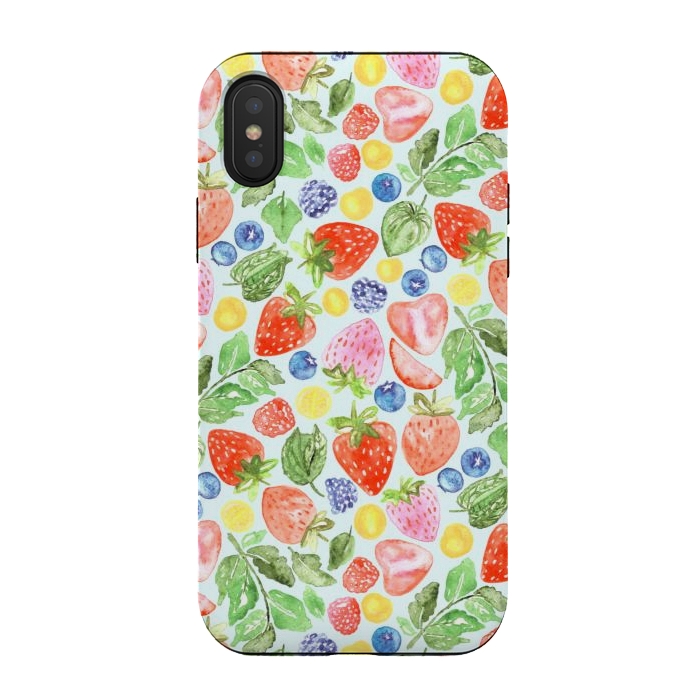 iPhone Xs / X StrongFit Bright Berries  by Tigatiga