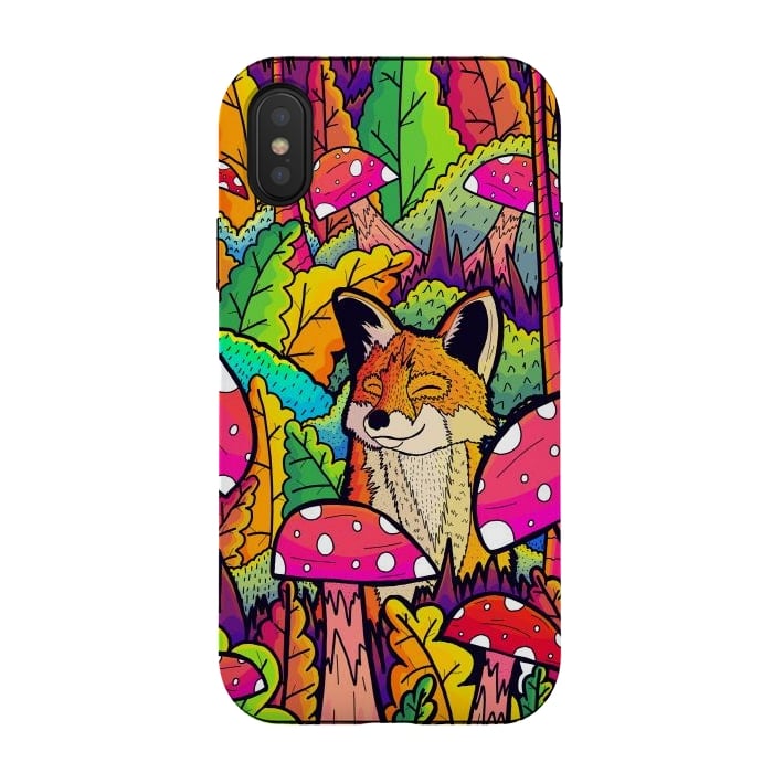 iPhone Xs / X StrongFit The happy little fox by Steve Wade (Swade)