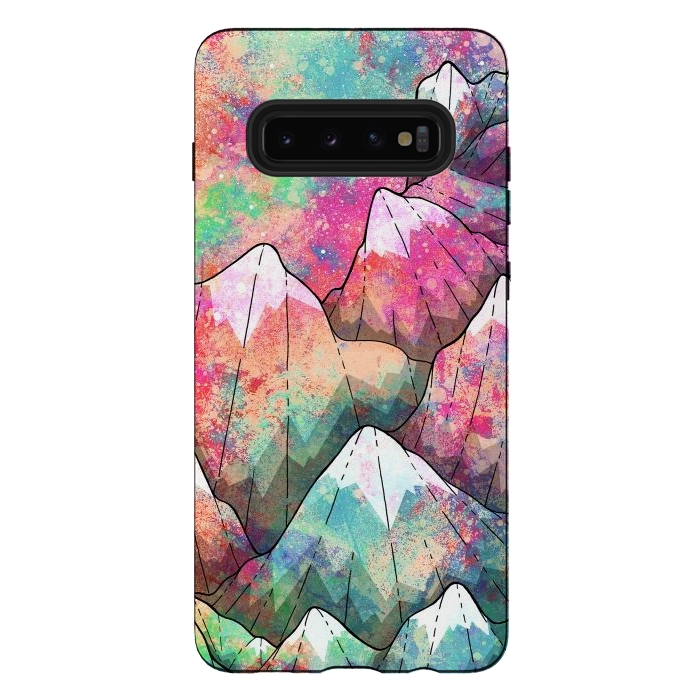 Galaxy S10 plus StrongFit The painted mountain peaks  by Steve Wade (Swade)