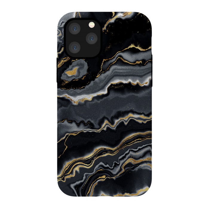 iPhone 11 Pro StrongFit Faux Gold Black Gray Trendy Agate by  Utart