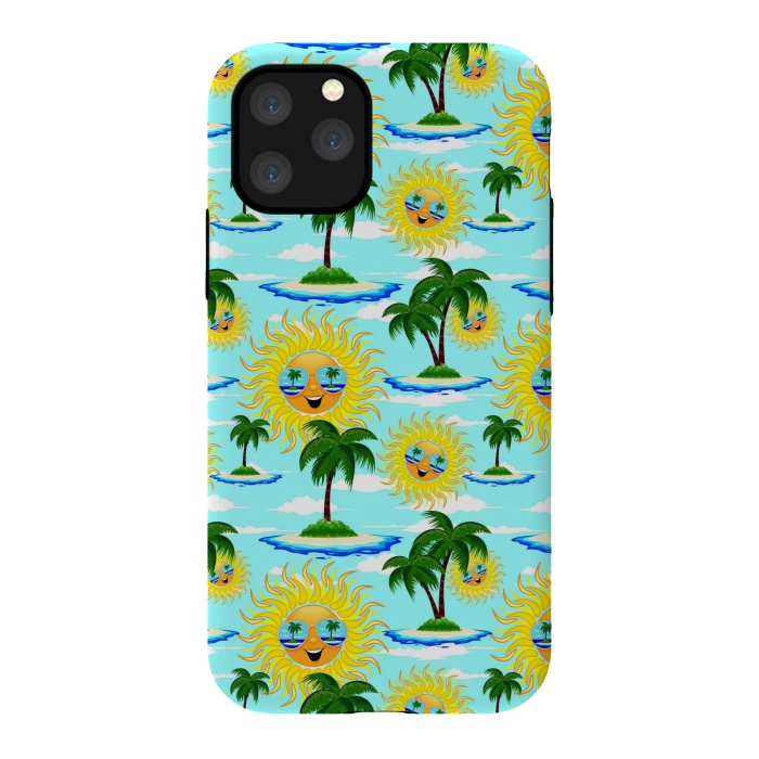 iPhone 11 Pro StrongFit Happy Summer Sun on Tropical Island by BluedarkArt