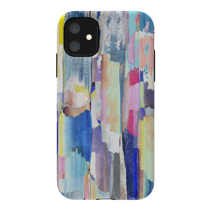 iPhone 11 StrongFit Colorful paint brushstrokes by Oana 