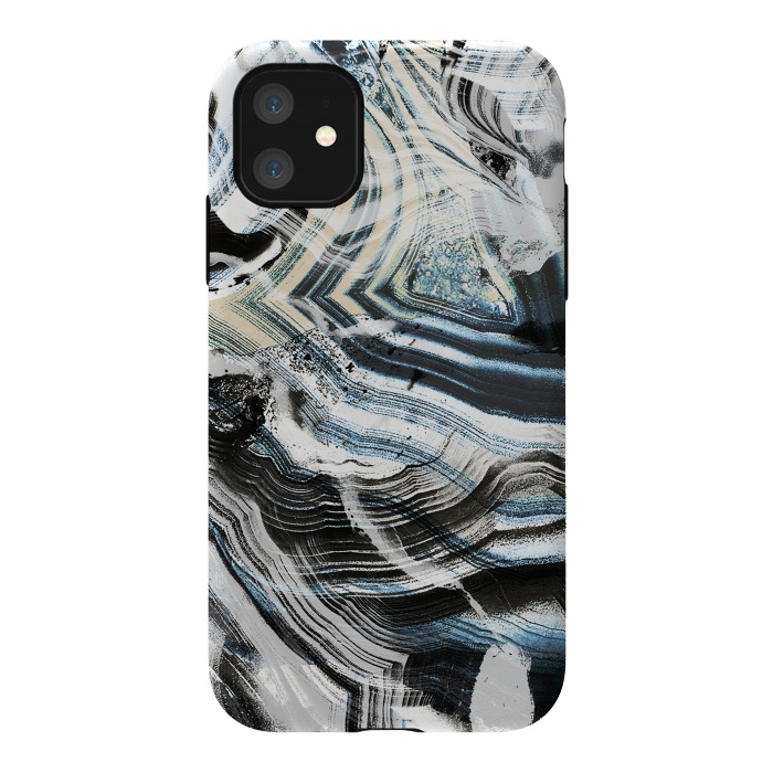 iPhone 11 StrongFit Precious geode marble brushstrokes by Oana 