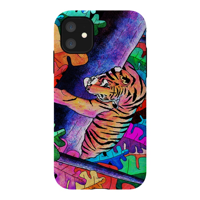 iPhone 11 StrongFit The lazy tiger by Steve Wade (Swade)