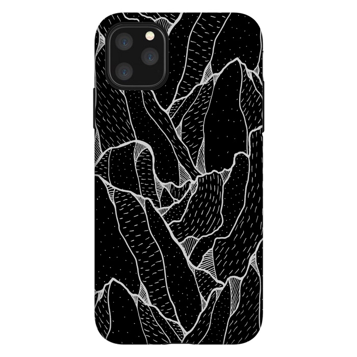 iPhone 11 Pro Max StrongFit Black and white pattern hills by Steve Wade (Swade)