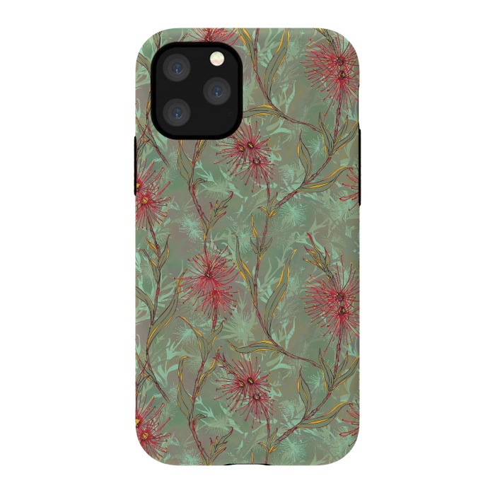 iPhone 11 Pro StrongFit Red Gum Flower by Lotti Brown