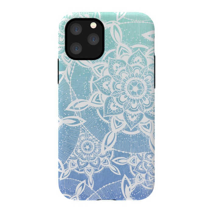 iPhone 11 Pro StrongFit Blue Mandala Fade by Rose Halsey